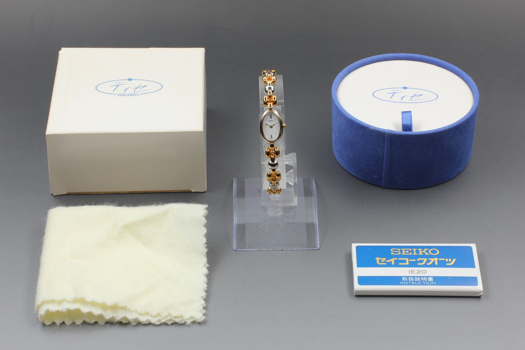 Vintage 1989 [NOS / Box] Seiko Tisse 1E20-6240 Quartz White Roman Dial Women's