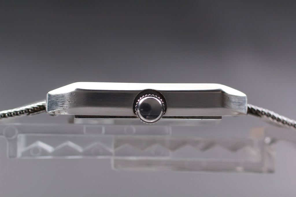 Vintage 1973 [Exc+5] Seiko Chariot 2220-3170 Manual Black Roman Dial Tank Men's