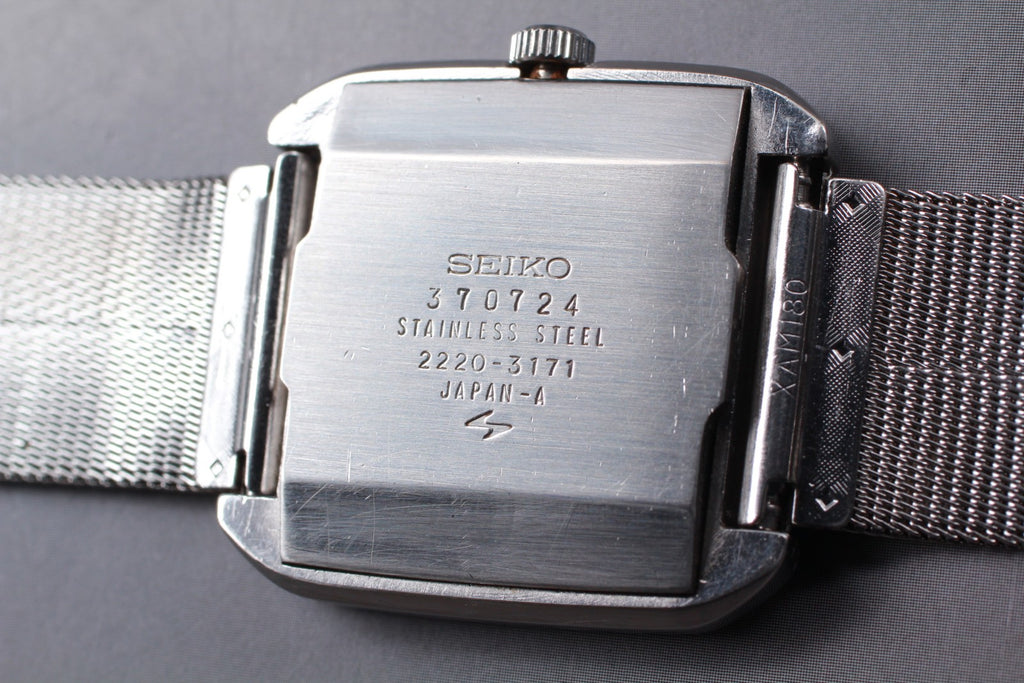 Vintage 1973 [Exc+5] Seiko Chariot 2220-3170 Manual Black Roman Dial Tank Men's