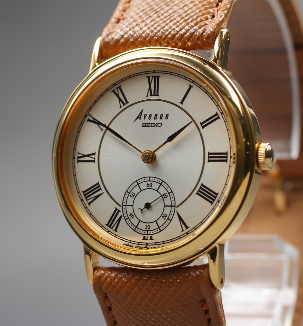 Vintage 1988 [NOS w/ Tag] Seiko Avenue 2K23-6000 Quartz Small Second Roman Men's