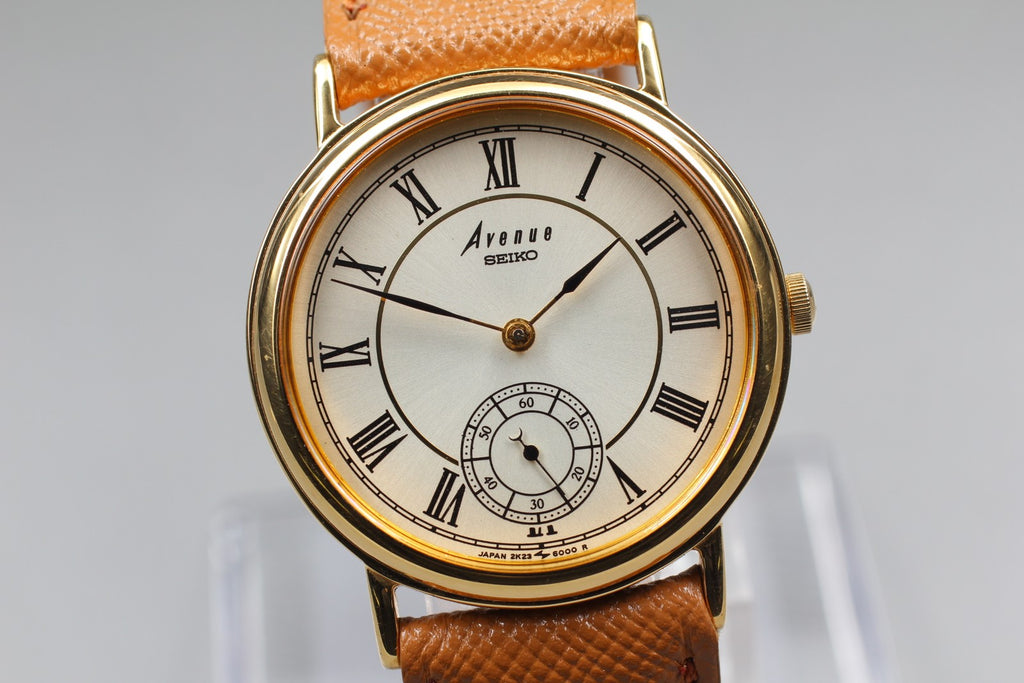 Vintage 1988 [NOS w/ Tag] Seiko Avenue 2K23-6000 Quartz Small Second Roman Men's