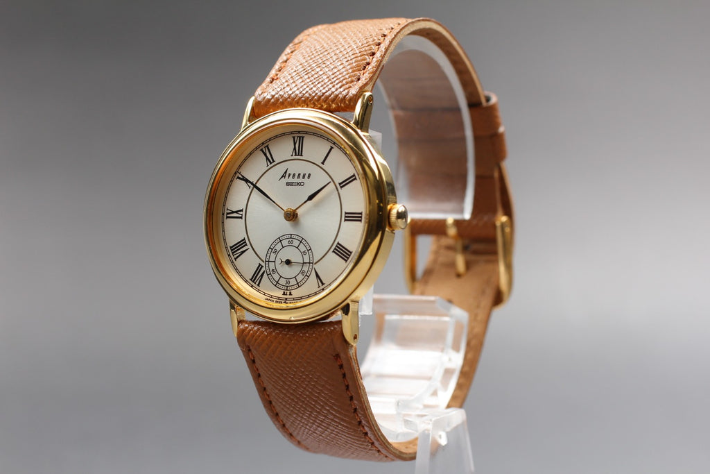 Vintage 1988 [NOS w/ Tag] Seiko Avenue 2K23-6000 Quartz Small Second Roman Men's