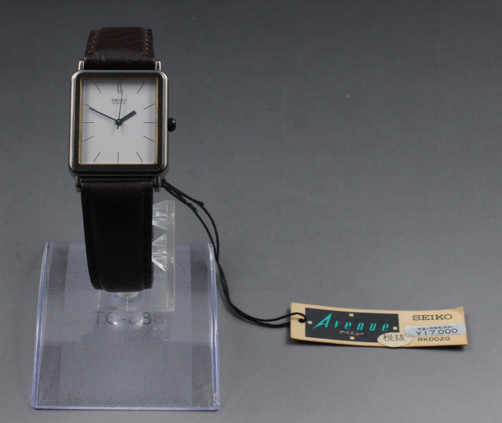 Vintage 1984 [NOS w/ Tag] Seiko Avenue 6531-5140 Quartz White Roman Tank Men's