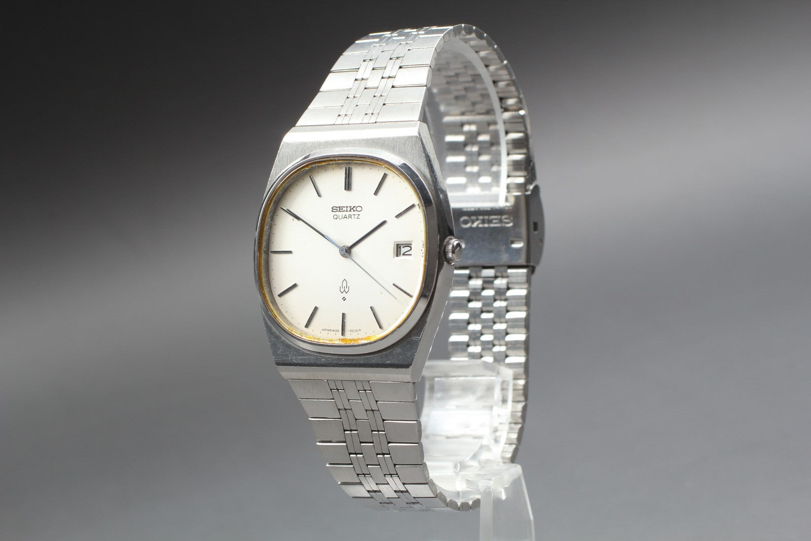 Vintage 1977 [Exc+5] Seiko Emblem 4122-5020 34mm Silver Dial Quartz Men's Watch