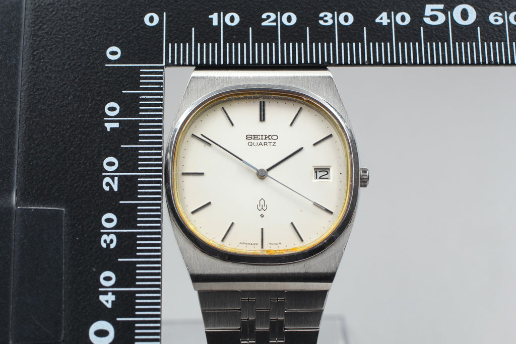 Vintage 1977 [Exc+5] Seiko Emblem 4122-5020 34mm Silver Dial Quartz Men's Watch