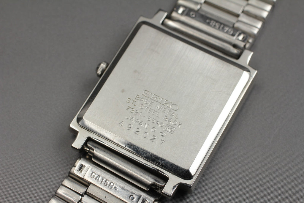 Vintage 1984 [Exc+5] Seiko 7321-5540 24mm Quartz Silver Dial Tank Women's Watch