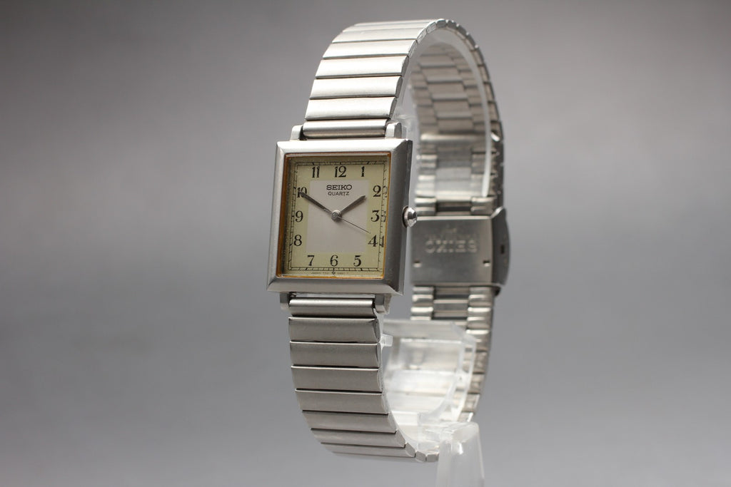 Vintage 1984 [Exc+5] Seiko 7321-5540 24mm Quartz Silver Dial Tank Women's Watch