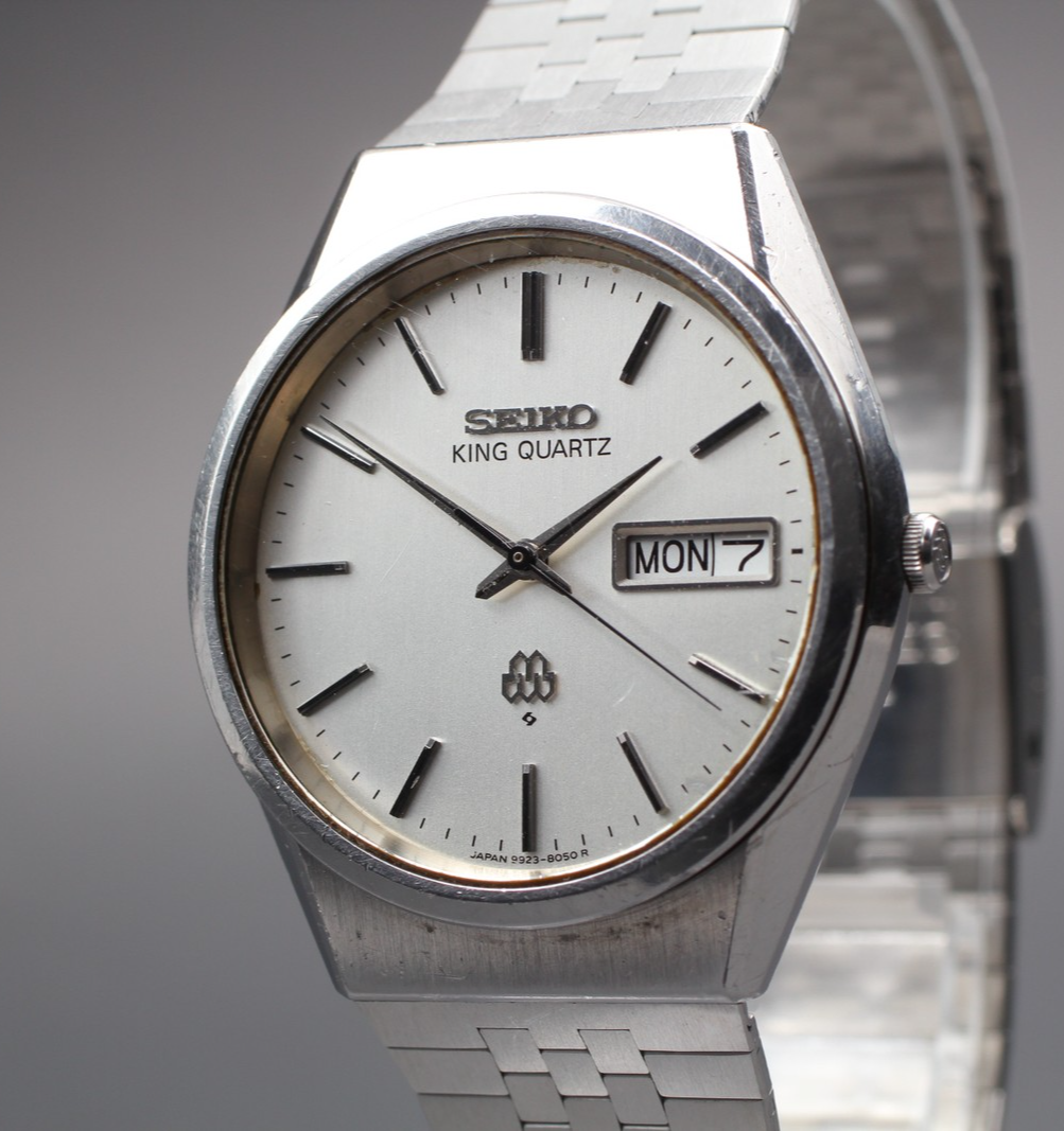 Vintage 1979 [Exc+5] Seiko King Twin Quartz 9923-8050 35mm Silver Dial Men's