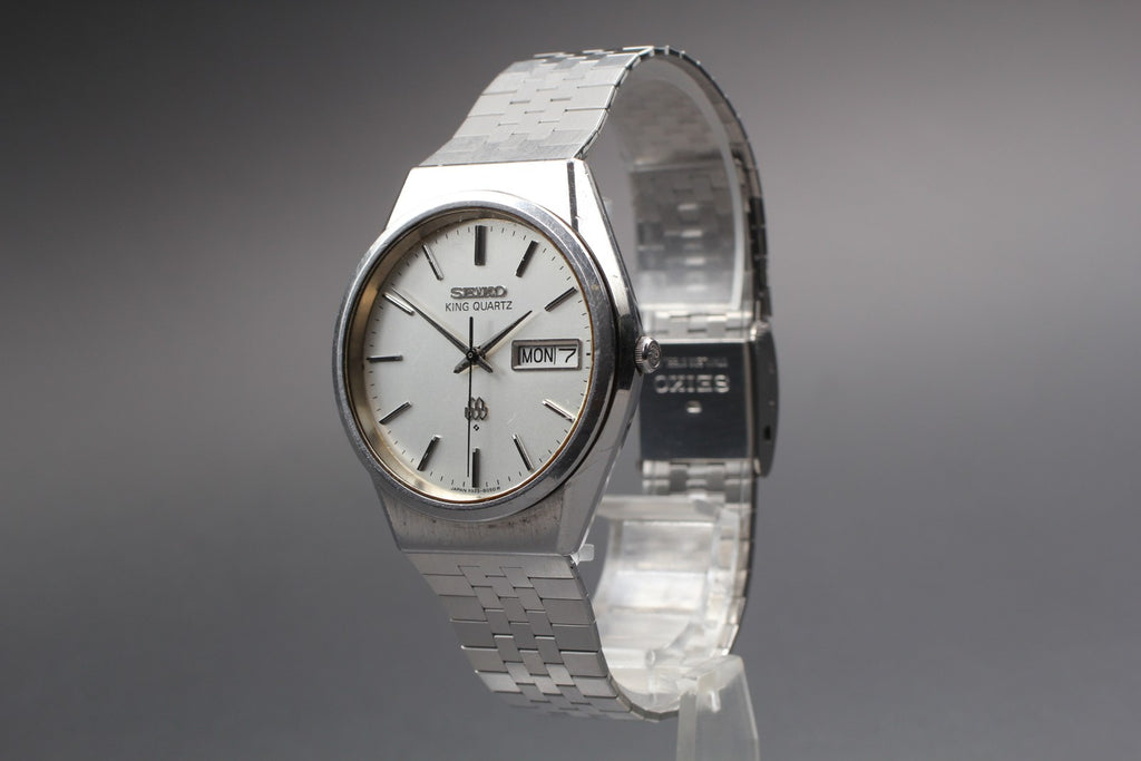 Vintage 1979 [Exc+5] Seiko King Twin Quartz 9923-8050 35mm Silver Dial Men's