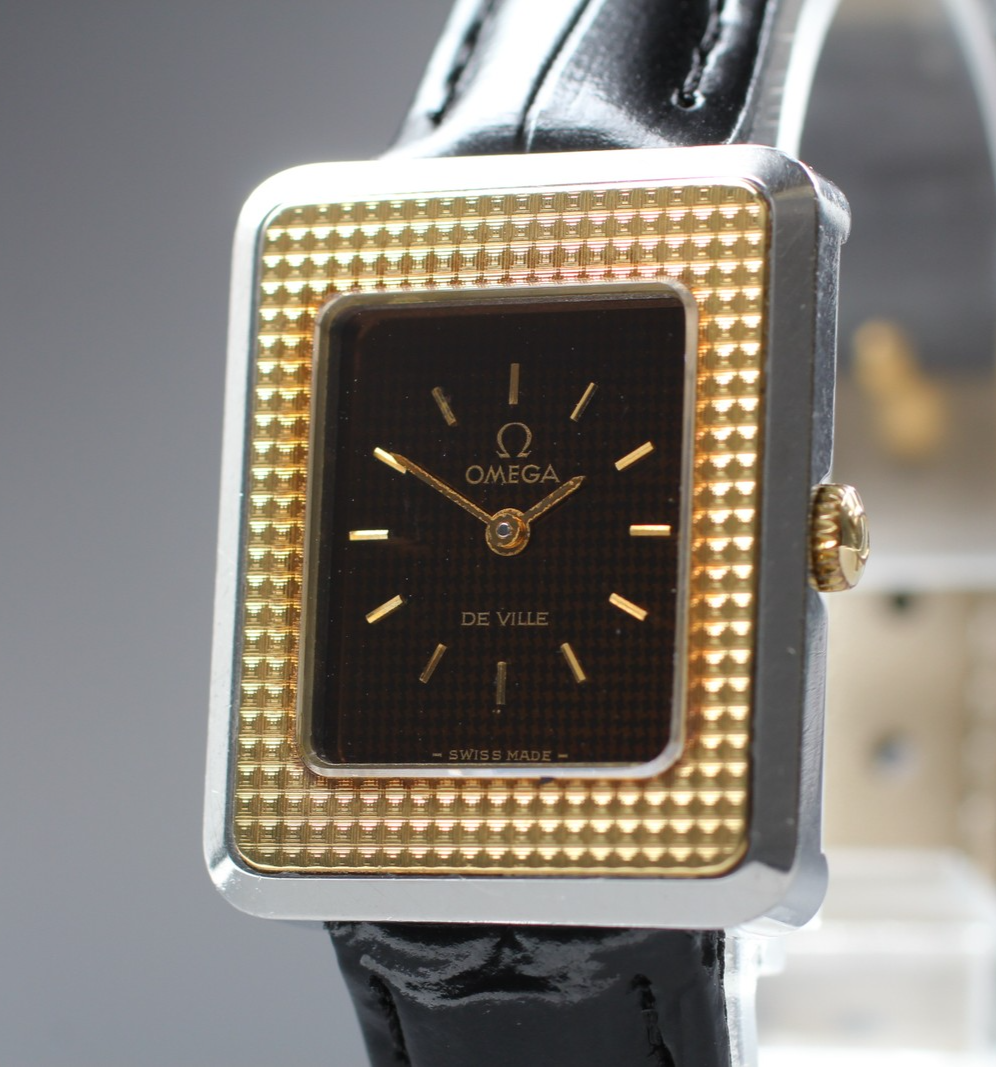 Vintage 1978 [Near MINT] Omega De Ville Cal.625 14K Bezel Manual Wind Tank Women