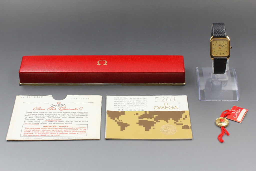Vintage 1975 [Near MINT / Box] Omega De Ville Cal.625 Manual Gold Tank Women's