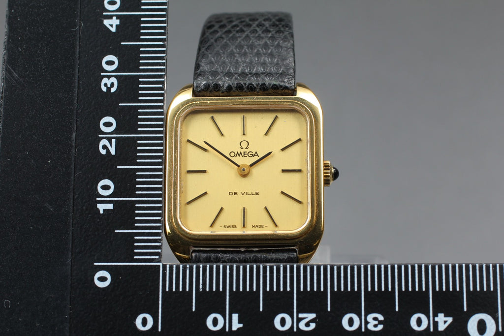 Vintage 1975 [Near MINT / Box] Omega De Ville Cal.625 Manual Gold Tank Women's
