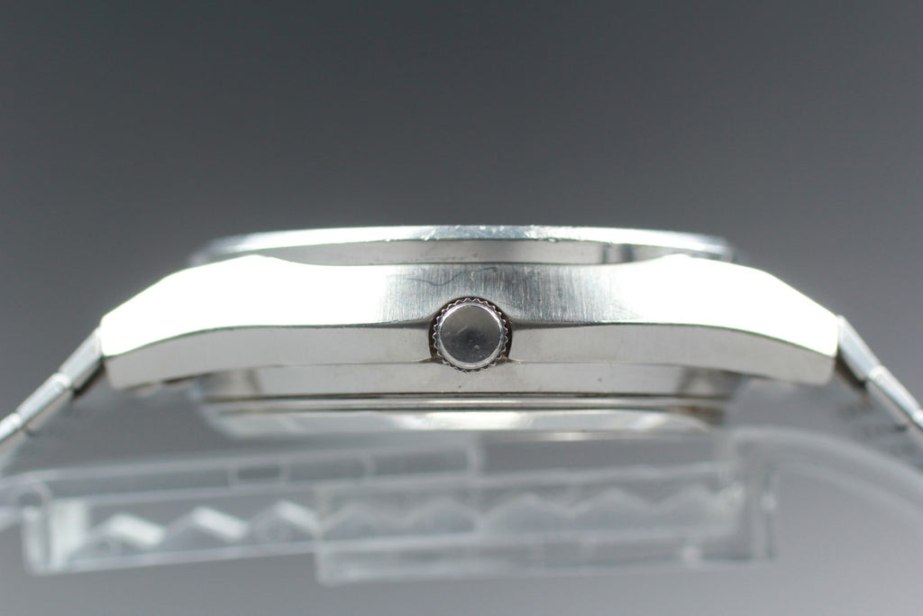 Vintage 1976 [Exc+5] Seiko King Quartz 0853-8005 37mm Blue Dial Men's From JAPAN