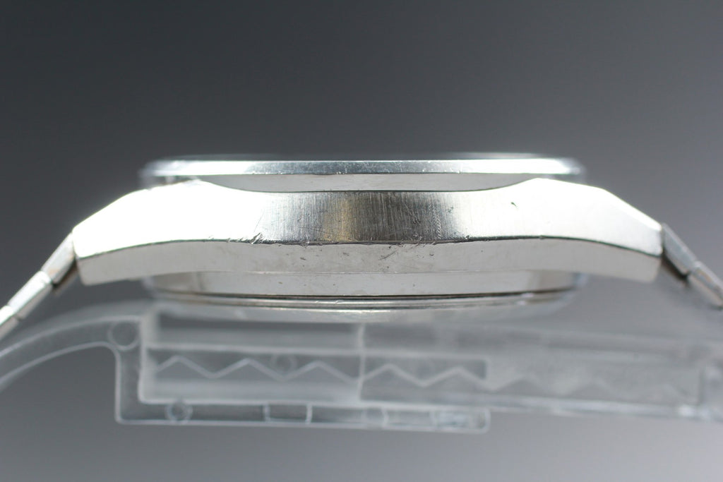 Vintage 1976 [Exc+5] Seiko King Quartz 0853-8005 37mm Blue Dial Men's From JAPAN