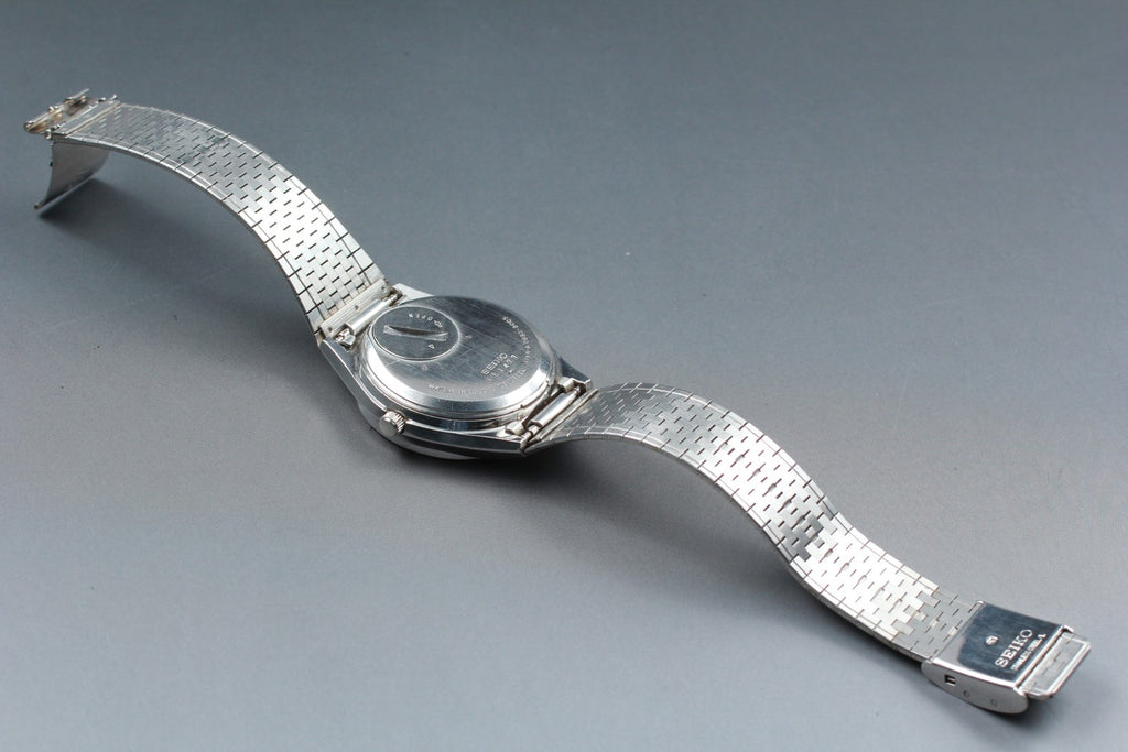 Vintage 1976 [Exc+5] Seiko King Quartz 0853-8005 37mm Blue Dial Men's From JAPAN