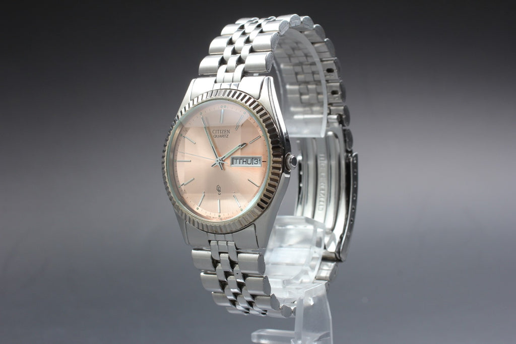Exc+5 Vintage Citizen CQ President 6100-K09303 35mm Quartz Pink Dial Men's