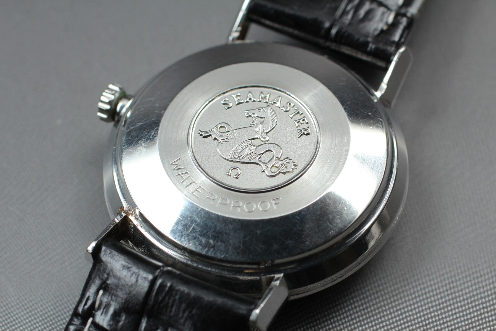 Exc+5 Vintage Omega Seamaster 34mm Automatic Silver Dial Men's Watch From JAPAN