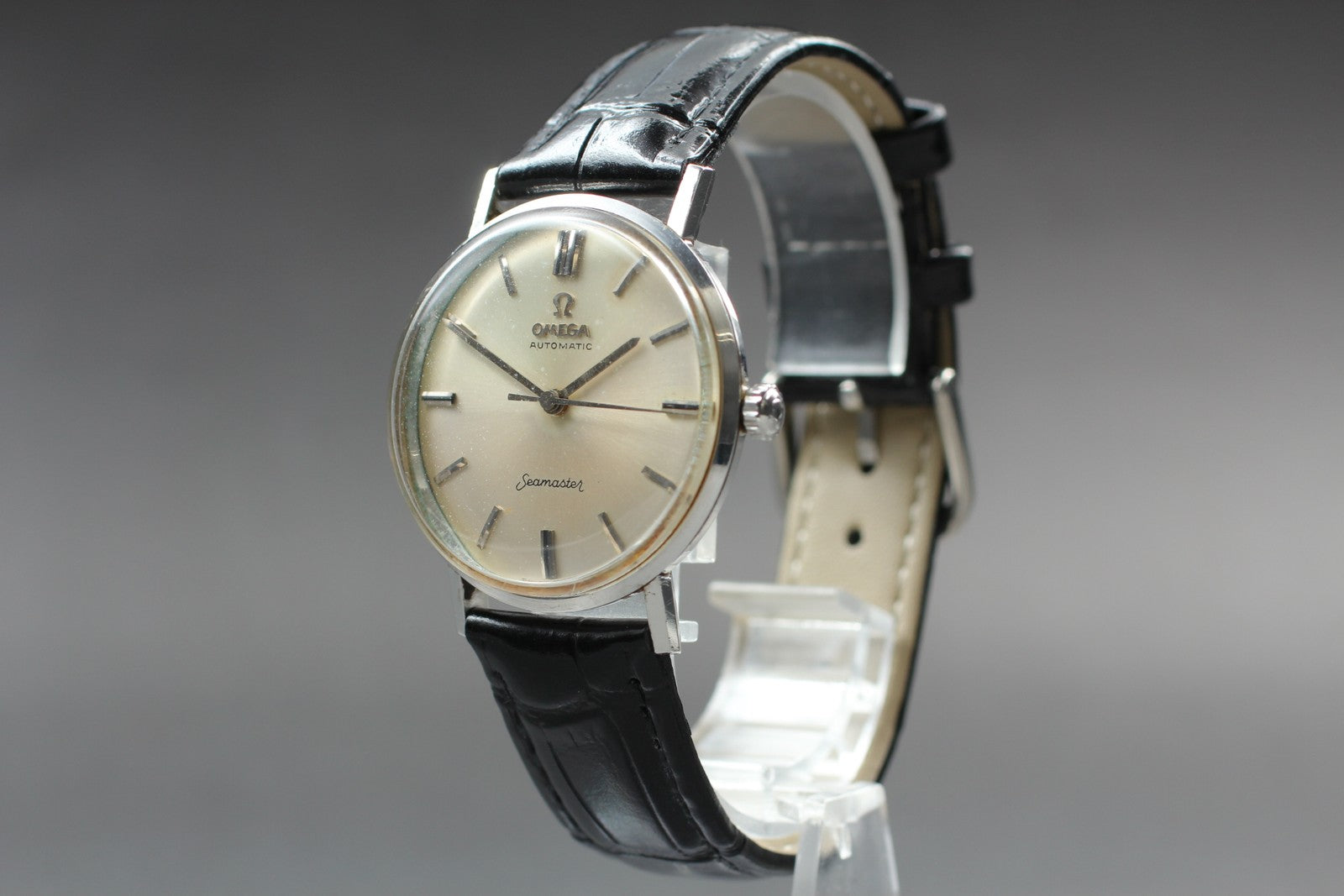 Exc+5 Vintage Omega Seamaster 34mm Automatic Silver Dial Men's Watch From JAPAN