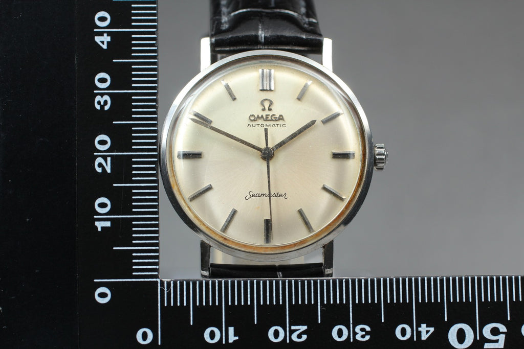 Exc+5 Vintage Omega Seamaster 34mm Automatic Silver Dial Men's Watch From JAPAN