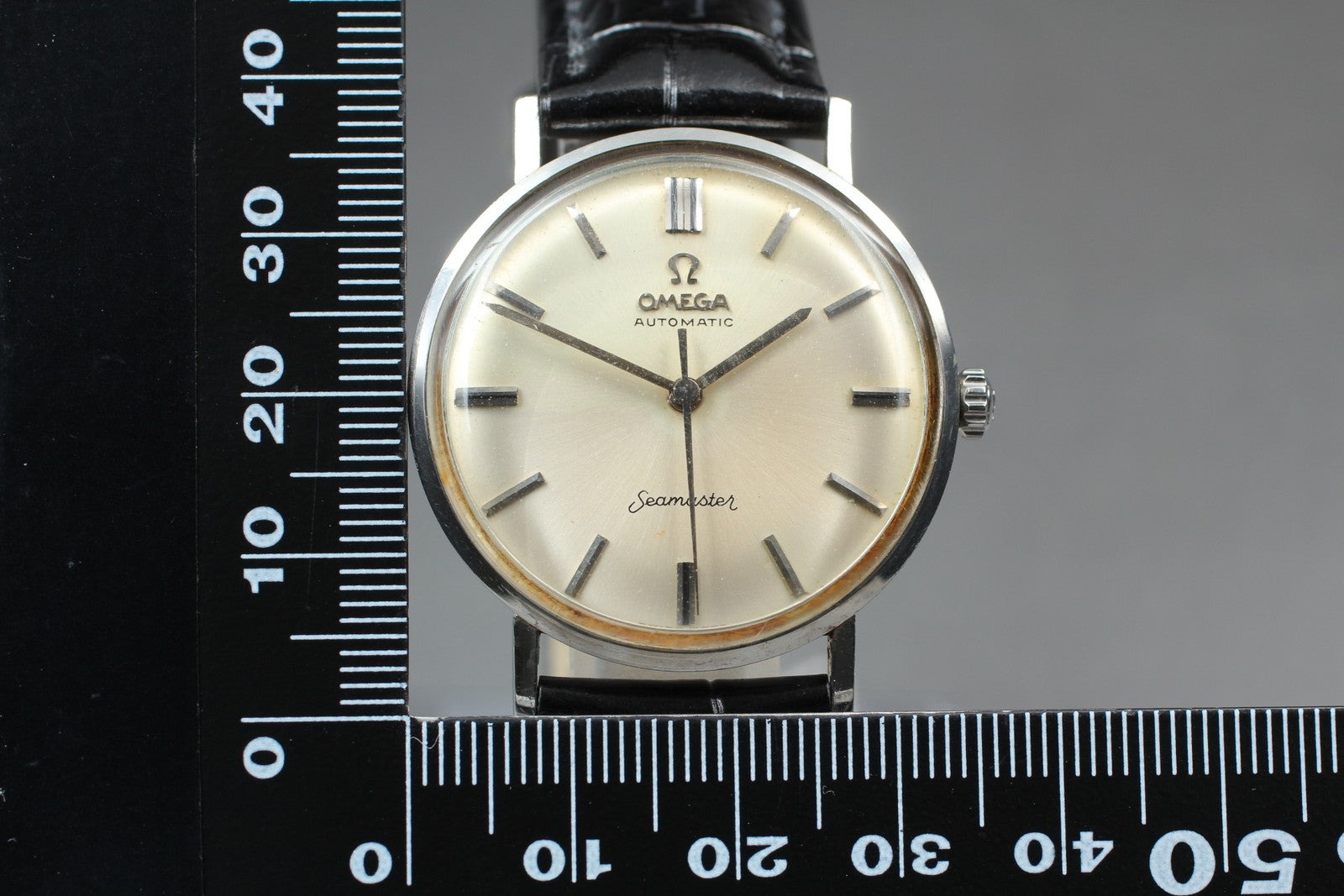 Exc+5 Vintage Omega Seamaster 34mm Automatic Silver Dial Men's Watch From JAPAN