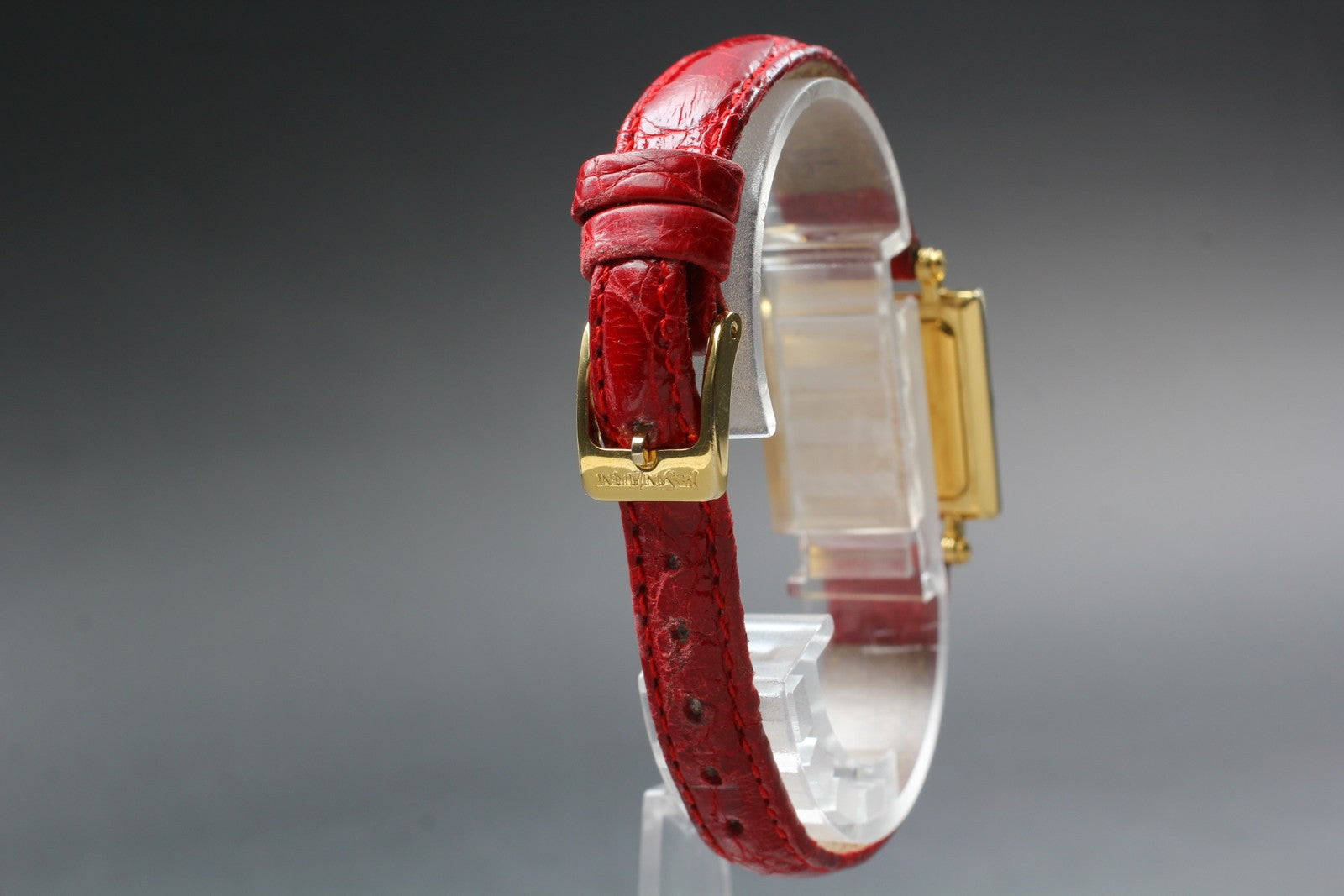 Exc+5 Vintage Yves Saint Laurent 5420-F46657 White Roman Dial Quartz Women's