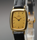 Vintage 1989 [Near MINT] Omega De Ville 595.0099.2 18mm Quartz Gold Dial Women's