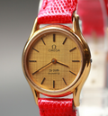 Vintage 1980 [Near MINT] Omega De Ville 591.0094 24mm Quartz Gold Dial Women's