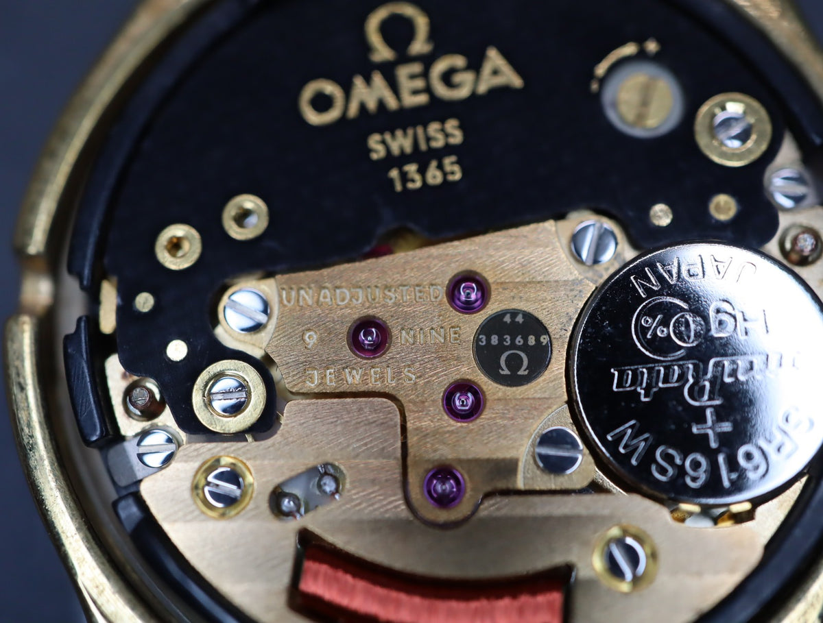 Vintage 1980 [Near MINT] Omega De Ville 591.0094 24mm Quartz Gold Dial Women's
