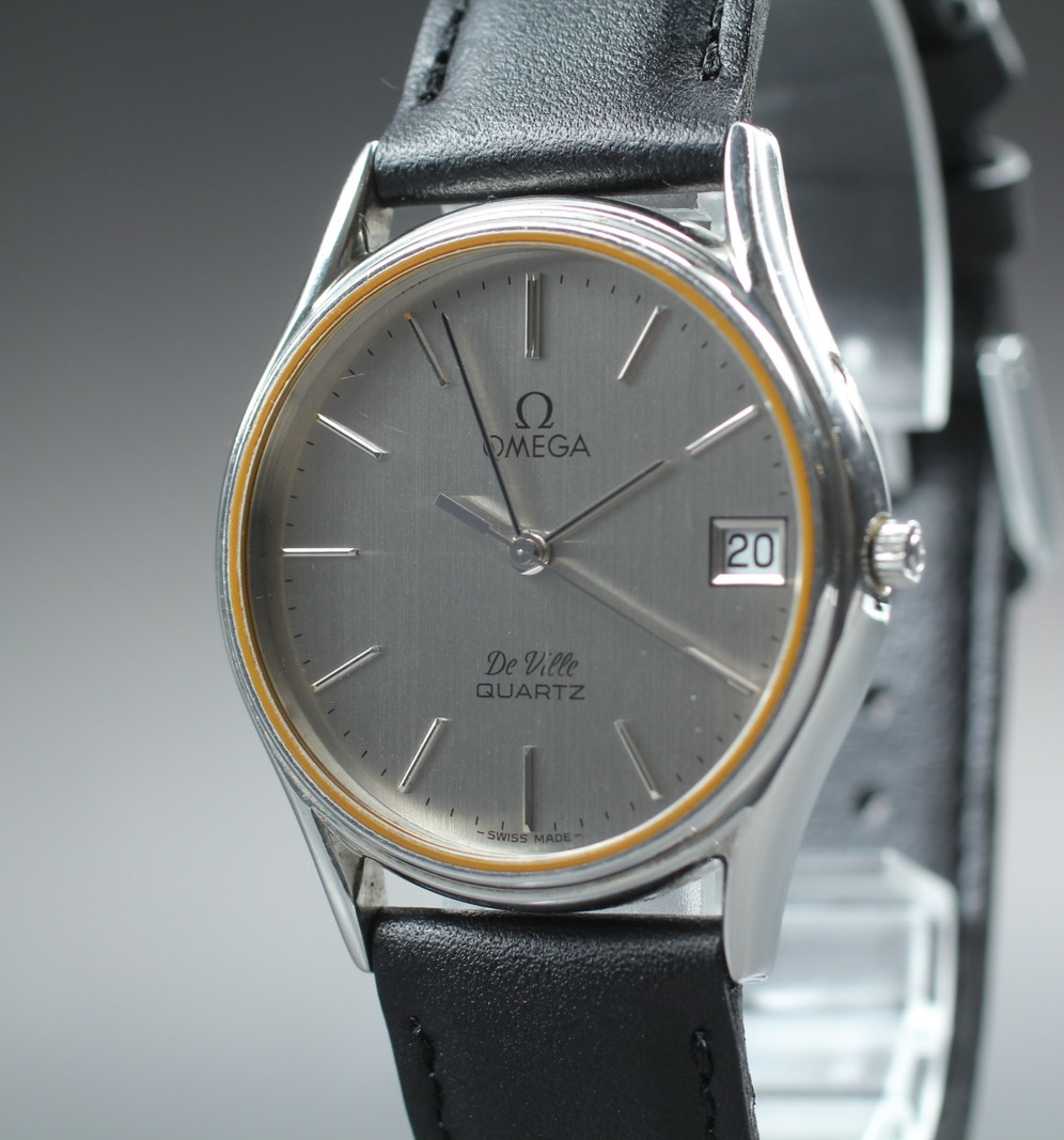 Vintage 1980 [Near MINT] Omega De Ville 196.0205 33mm Quartz Silver Dial Men's