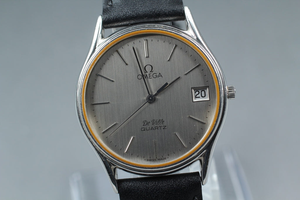 Vintage 1980 [Near MINT] Omega De Ville 196.0205 33mm Quartz Silver Dial Men's