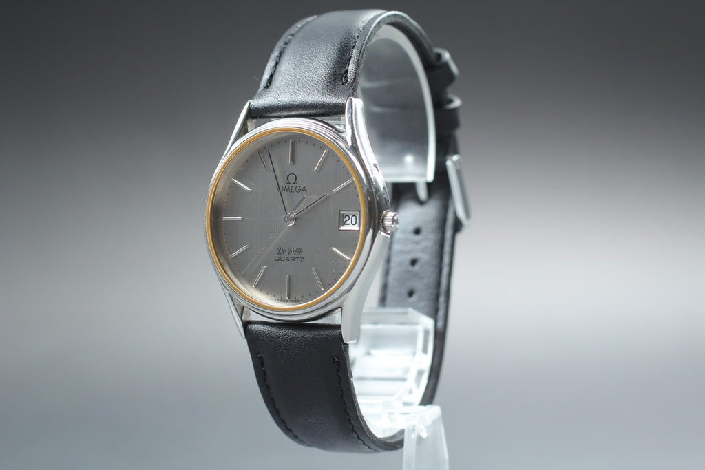 Vintage 1980 [Near MINT] Omega De Ville 196.0205 33mm Quartz Silver Dial Men's