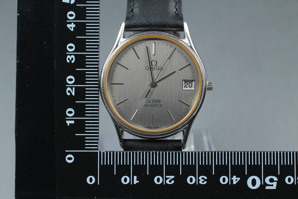 Vintage 1980 [Near MINT] Omega De Ville 196.0205 33mm Quartz Silver Dial Men's