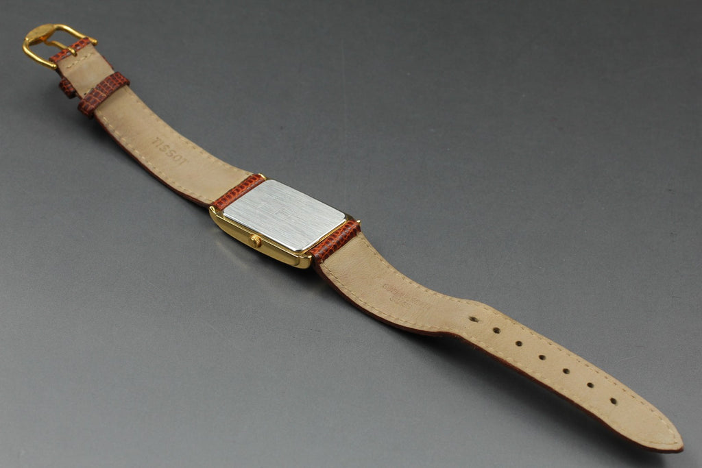Near MINT Tissot A282K 23mm Quartz Small Second White Roman Dial Tank Unisex
