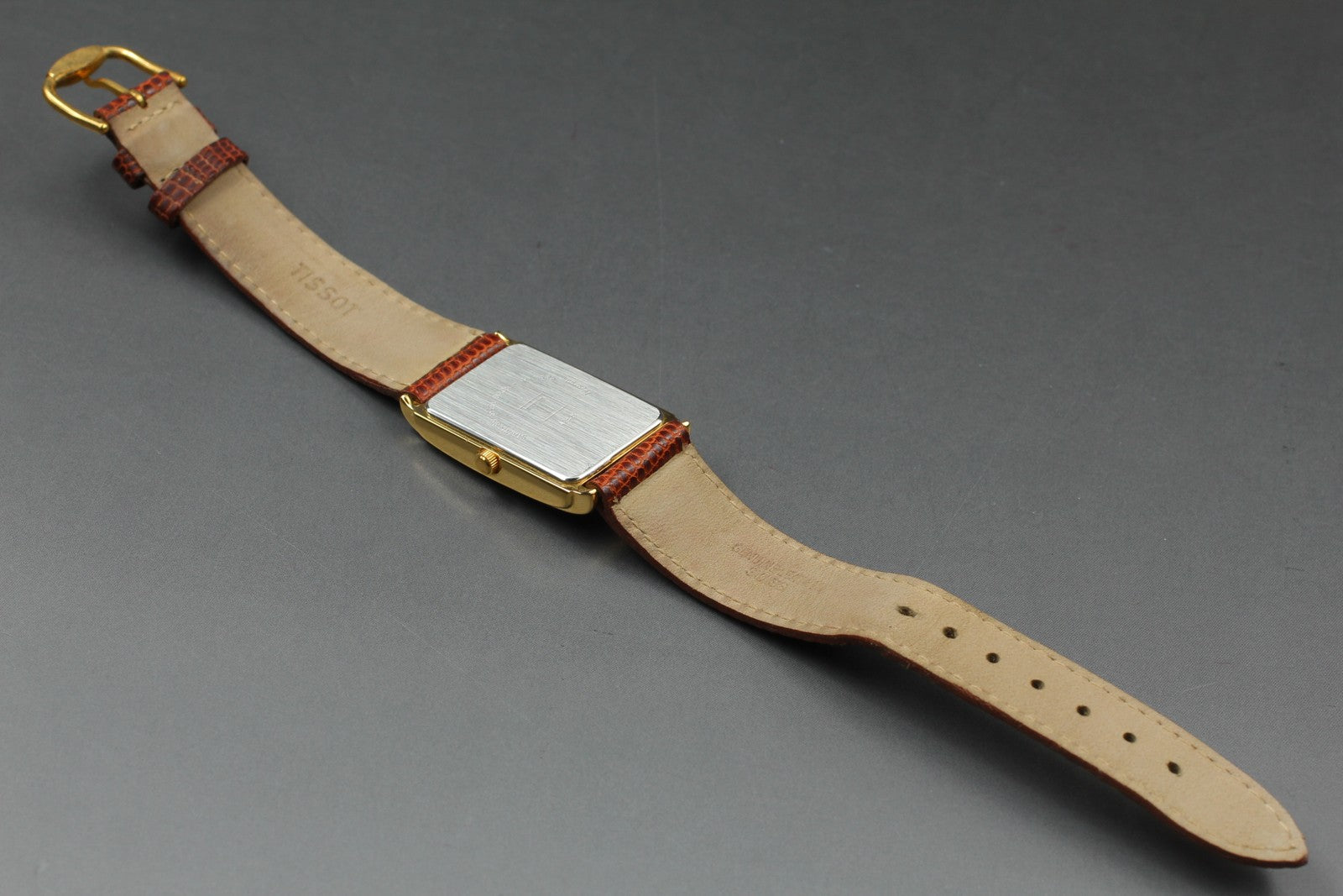 Near MINT Tissot A282K 23mm Quartz Small Second White Roman Dial Tank Unisex