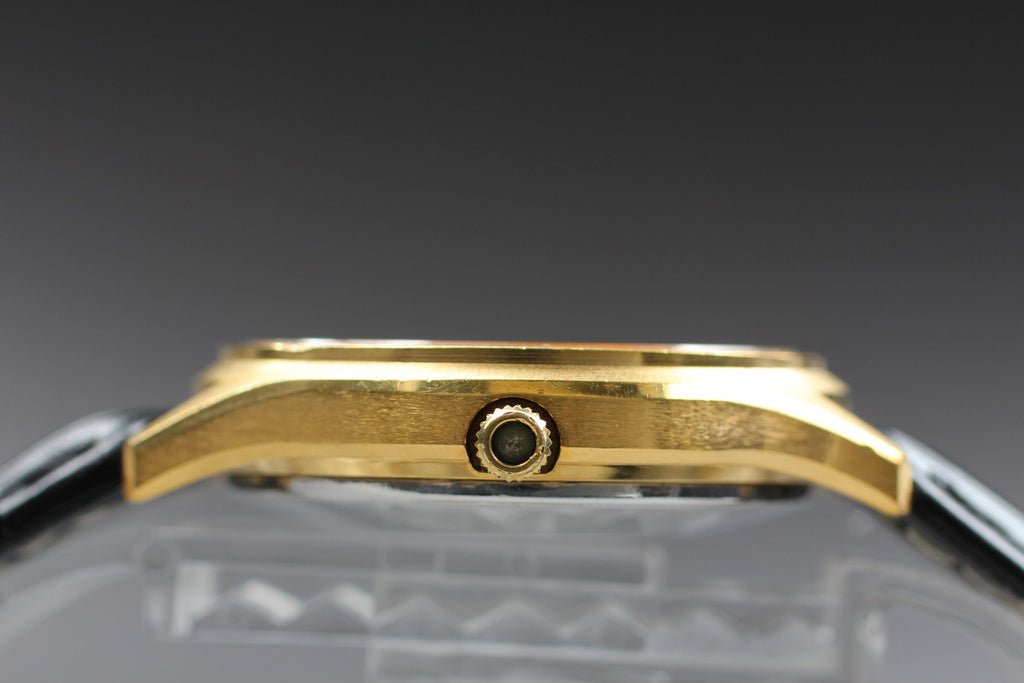Vintage 1973 [Near MINT] Omega De Ville 192.0027 35mm Quartz Gold Dial Men's