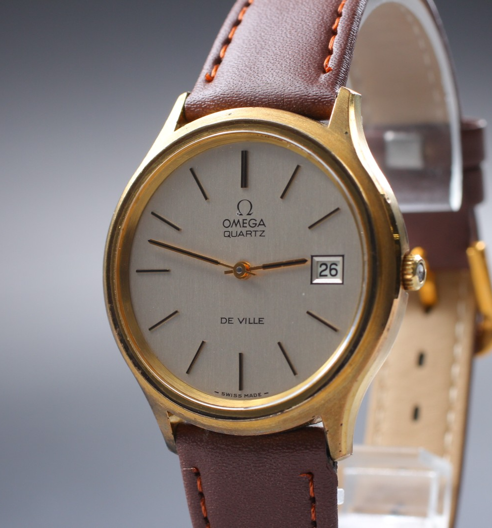 Vintage 1973 [Near MINT] Omega De Ville 192.0027 35mm Quartz Silver Dial Men's