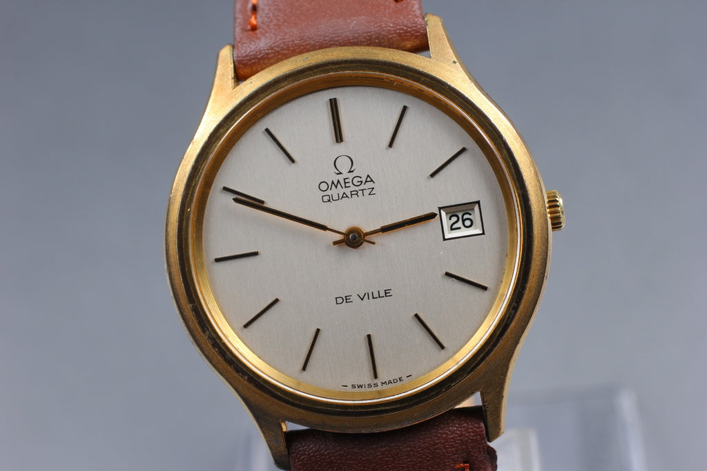 Vintage 1973 [Near MINT] Omega De Ville 192.0027 35mm Quartz Silver Dial Men's