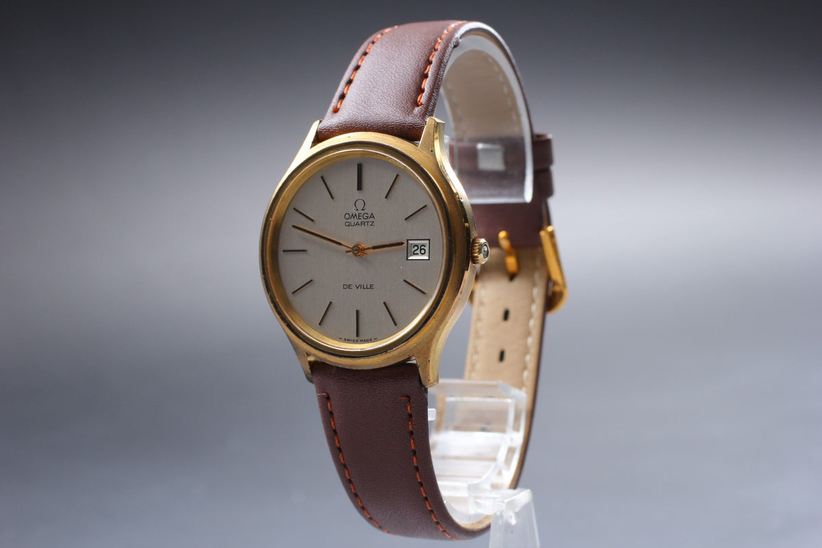 Vintage 1973 [Near MINT] Omega De Ville 192.0027 35mm Quartz Silver Dial Men's