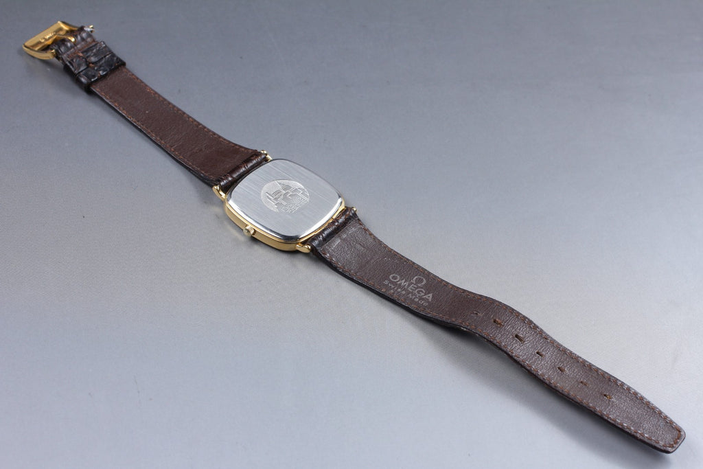 Vintage 1986 [Near MINT] Omega De Ville 196.0317 30mm Quartz Gold Dial Men's