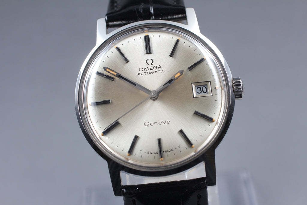 Vintage 1971 [Near MINT] Omega Geneve 166.070 35mm Automatic Silver Dial Men's