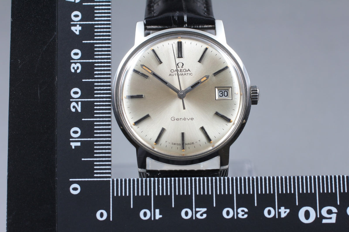 Vintage 1971 [Near MINT] Omega Geneve 166.070 35mm Automatic Silver Dial Men's