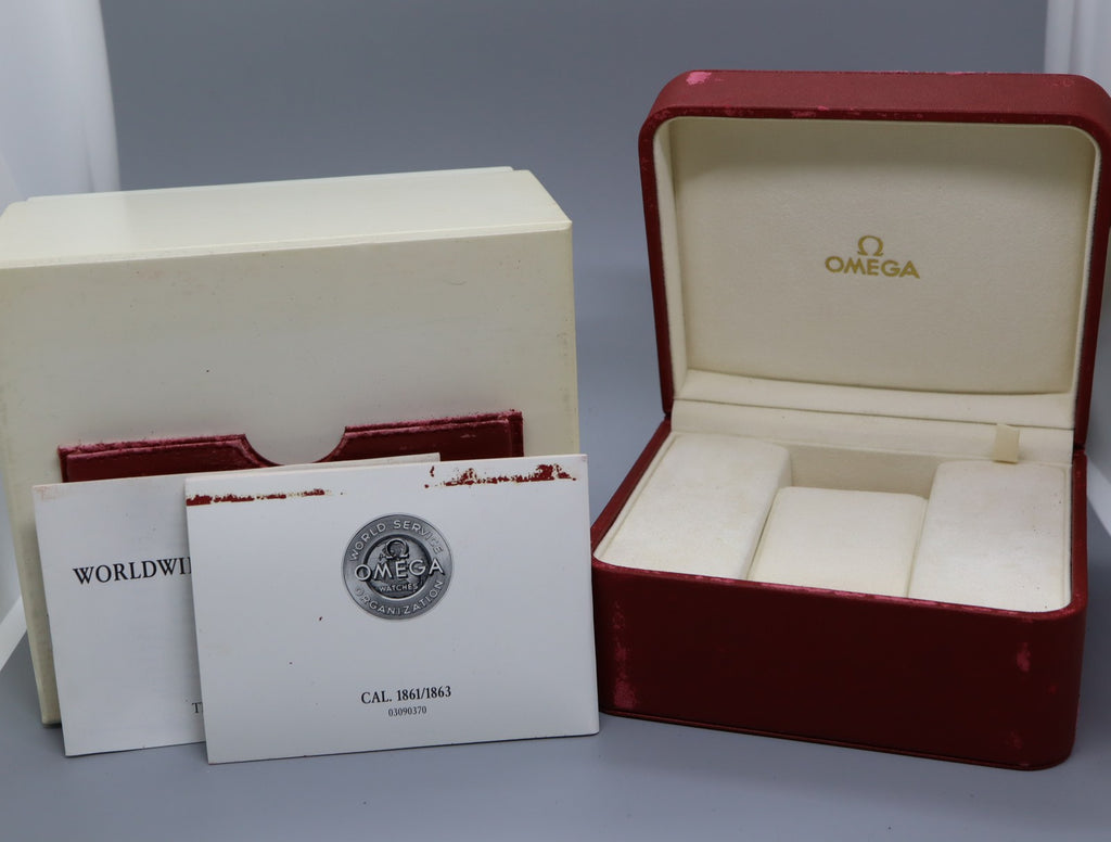 Exc+5 Omega Vintage Red Watch Box Genuine Case Only Seamaster / Speedmaster