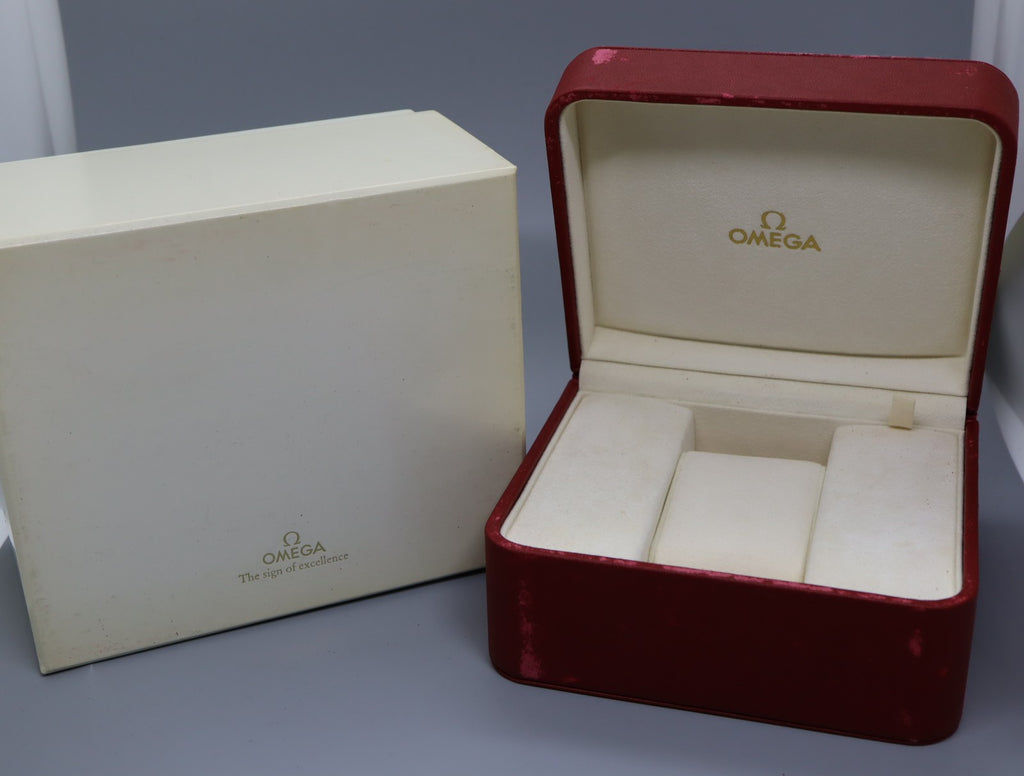 Exc+5 Omega Vintage Red Watch Box Genuine Case Only Seamaster / Speedmaster