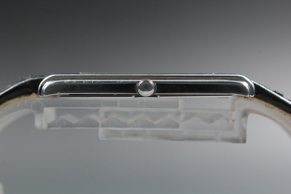 Near MINT Citizen Stiletto Eco-Drive G820 27mm Black Roman Tank Quartz Men's