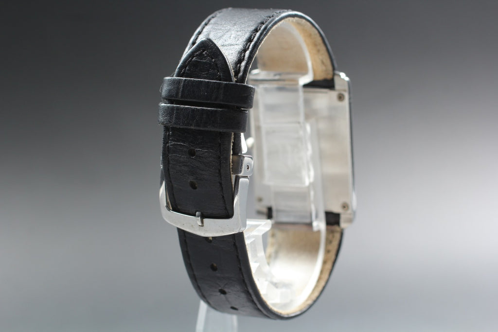 Near MINT Citizen Stiletto Eco-Drive G820 27mm Black Roman Tank Quartz Men's