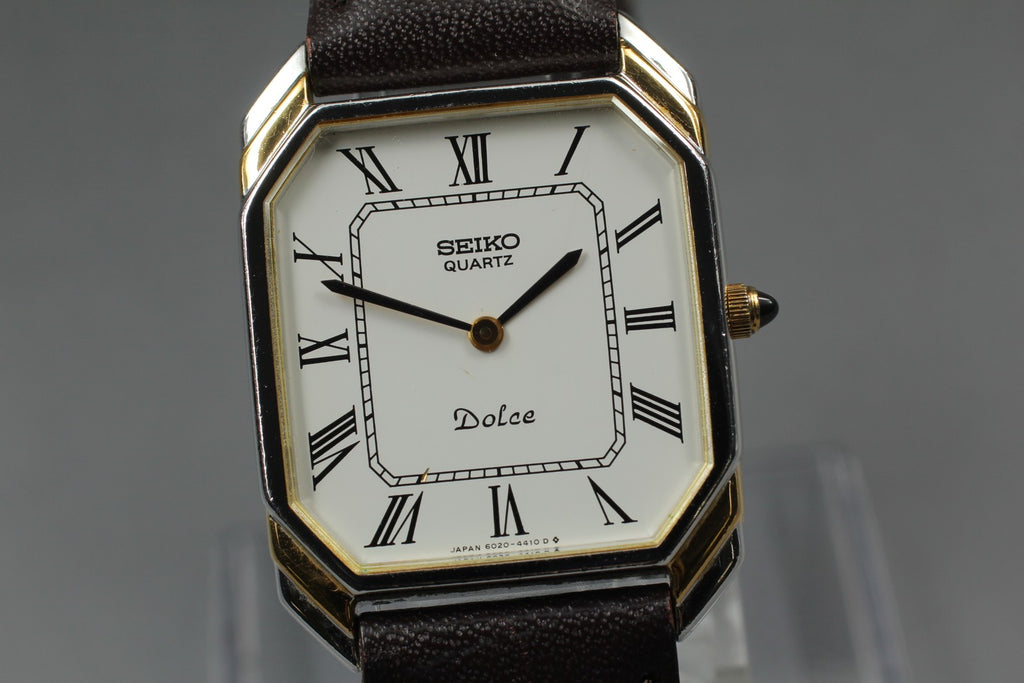 Vintage 1981 [Near MINT] Seiko Dolce 6020-5940 26mm Quartz White Roman Men's