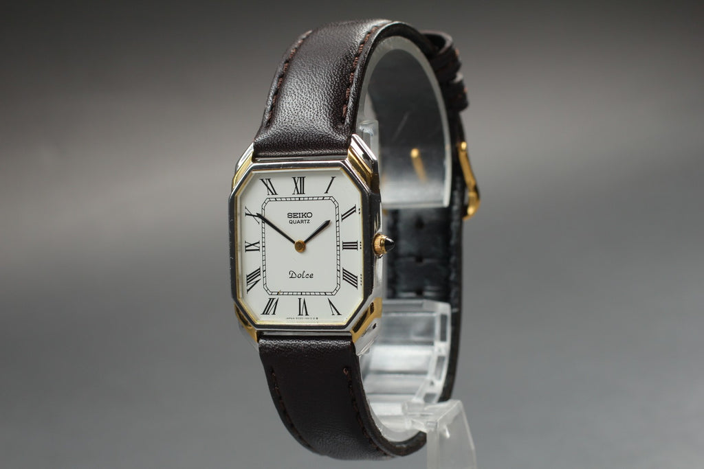 Vintage 1981 [Near MINT] Seiko Dolce 6020-5940 26mm Quartz White Roman Men's