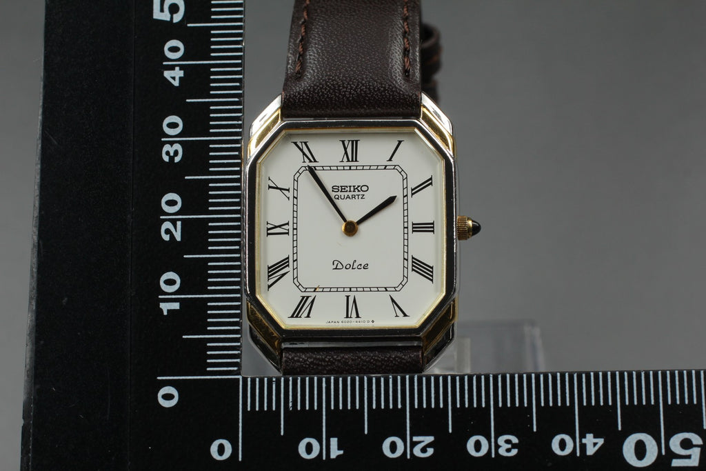 Vintage 1981 [Near MINT] Seiko Dolce 6020-5940 26mm Quartz White Roman Men's
