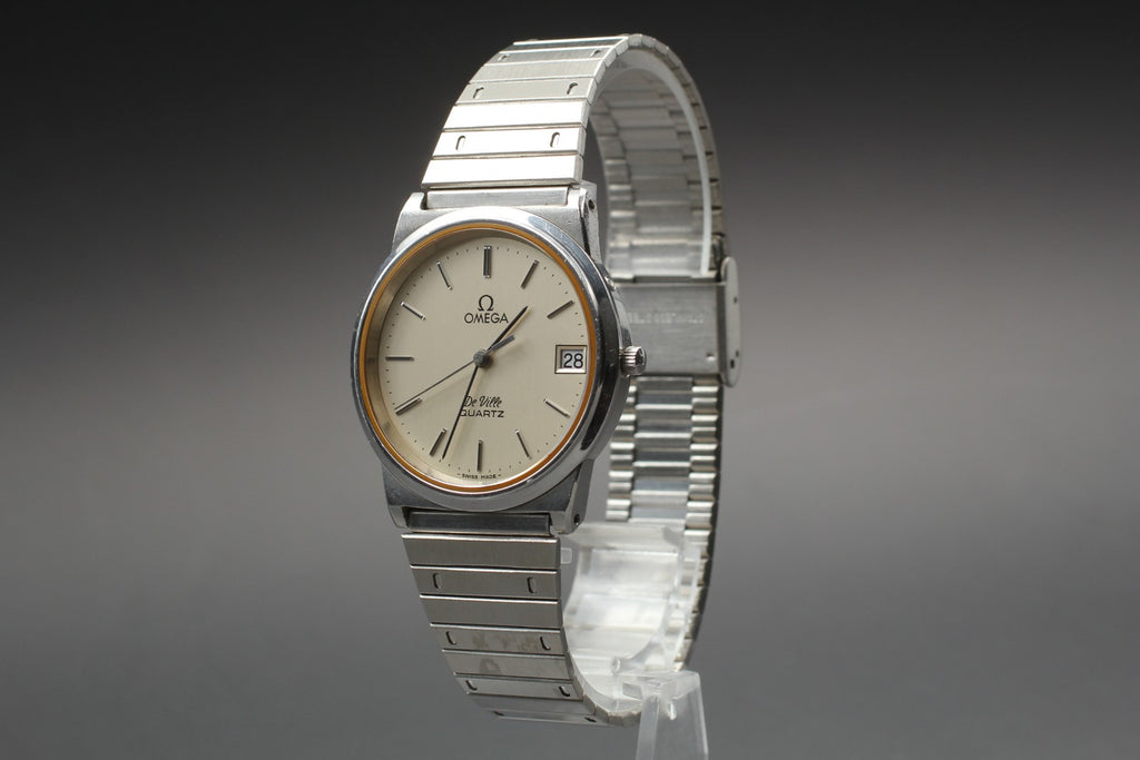 Vintage 1979 [Near MINT] Omega De Ville 195.0159 33mm Quartz Silver Dial Men's