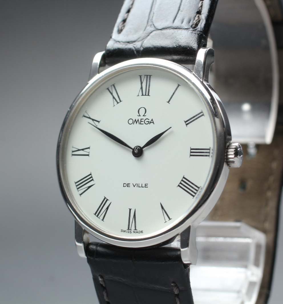 Vintage 1975 [Near MINT] Omega De Ville 111.0140 32mm Manual Silver Roman Men's